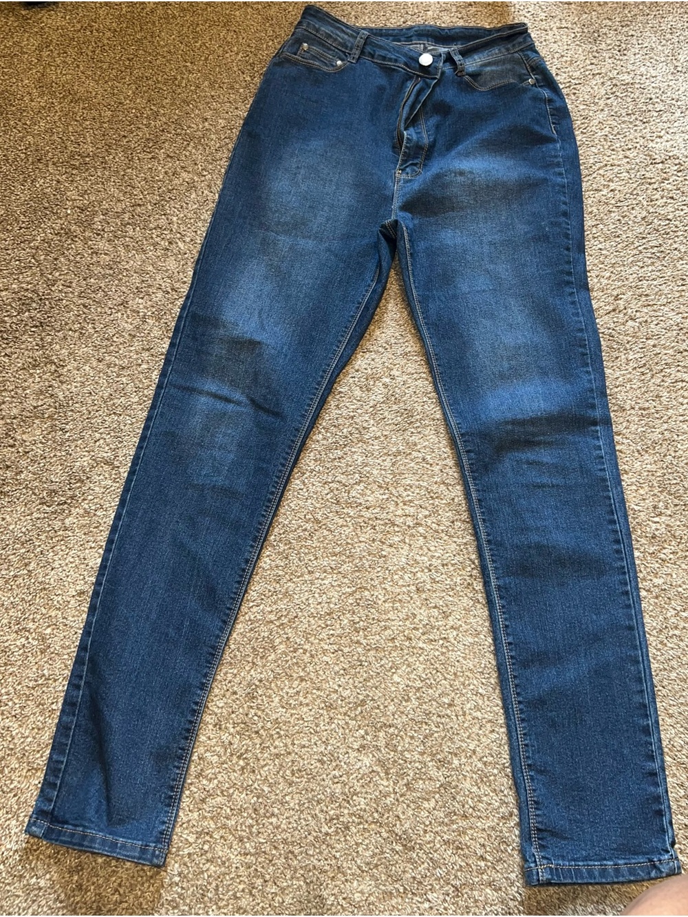 Fashion Nova Women's Skinny Jeans - Dark Blue Denim